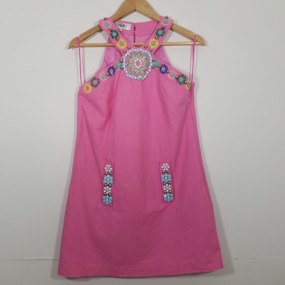 Tibi Dresses & Skirts - Tibi 34% Linen Embellished Dress Size 4